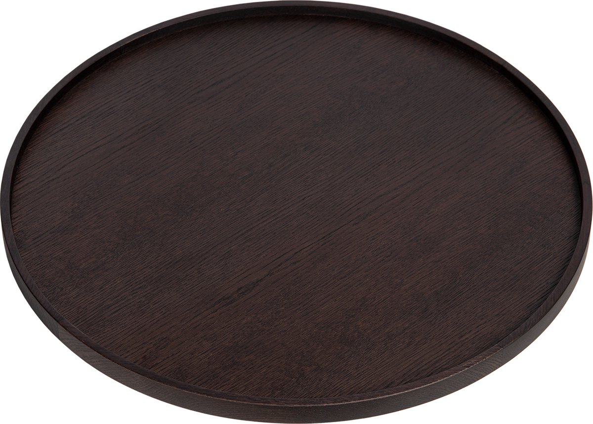 Atmooz Tati – Dienblad – Woonaccessoire Ø 60 cm – Cacao - Walnoot – Opstaande rand – Natuurdesign