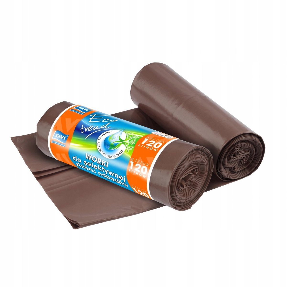 Ravi Eco Trend - Tuinafvalzak - 120L - Bruin - 5 stuks
