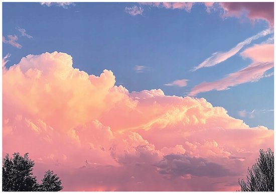WALLARENA - Fotobehang - 300x210 cm - Fototapete voor meisjes met wolken voor de kinderkamer