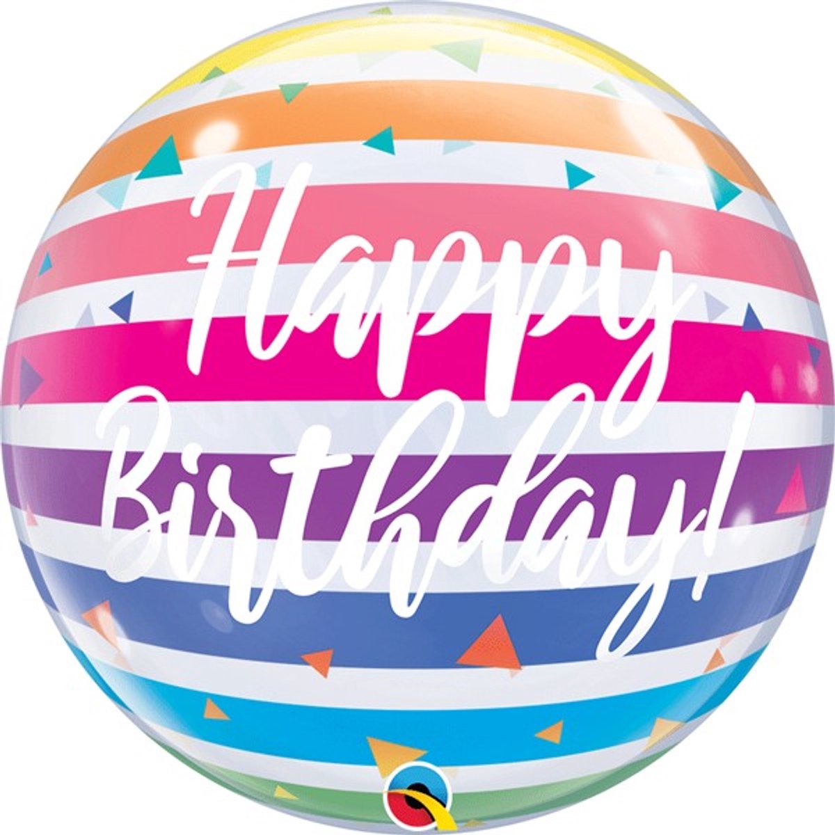 Bubble ballon: Birthday Bright Rainbow Stripes (40cm)