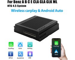 JUNSUN Draadloze CarPlay Android Auto Interface Module NTG 4.5 geschikt voor Mercedes Benz A/B/C/E/CLA/GLA/GLK