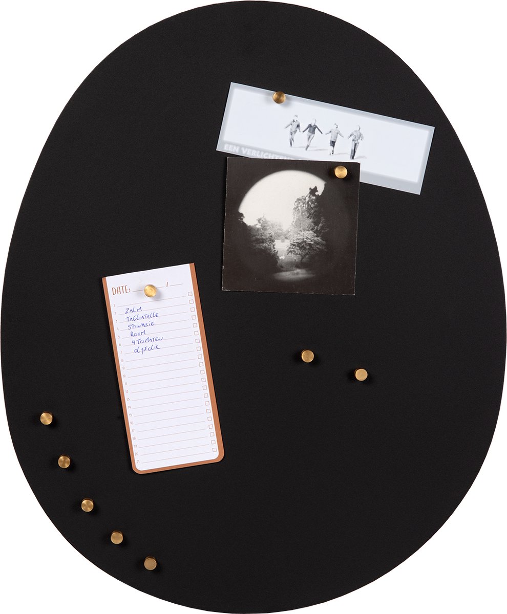 Atmooz MUNIA – Magneetbord - Memobord – 58 x 48 cm – Zwart metaal – Inclusief 10 magneten