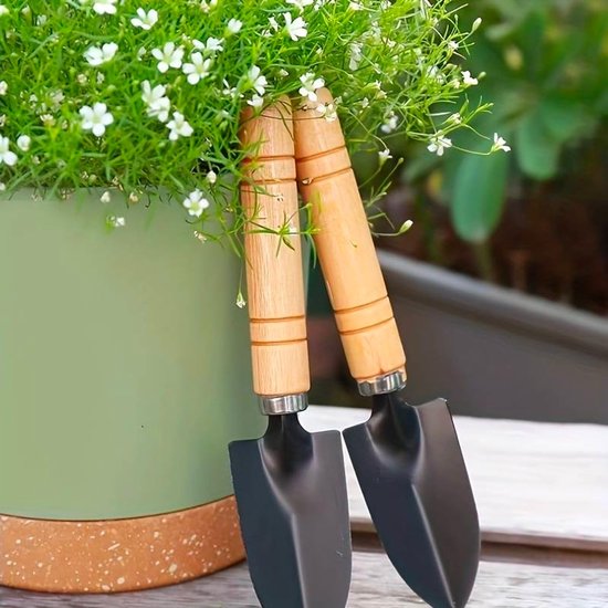 Ibenzoa® Complete set van tuinmand met gereedschap inclusief hark en schep voor optimale tuinverzorging van Ibenzoa — afbeelding 2