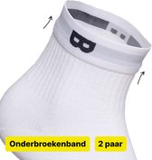 Witte sportsok met opvallend logo en de tekst 'Onderbroekenband'. 2 paar.