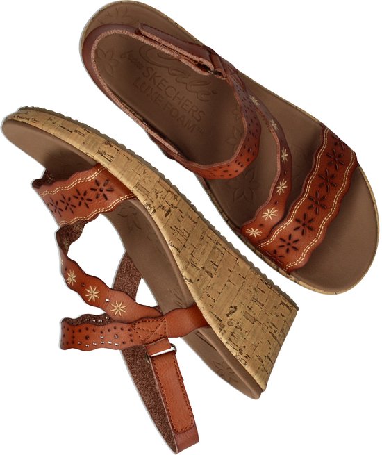 Chaussures talons compensés compensées Skechers Cherished Aura - Femme - Cognac