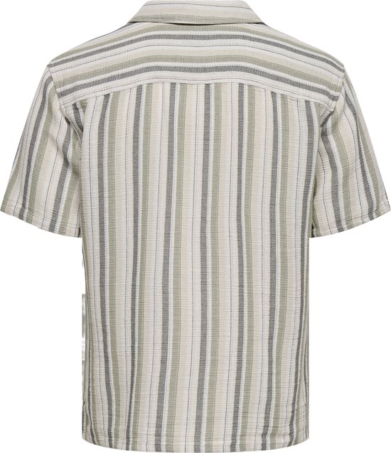 ONLY & SONS ONSTREV LIFE REG STRIPE SS SHIRT NOOS Heren Overhemd - Seagrass Multi Stripe