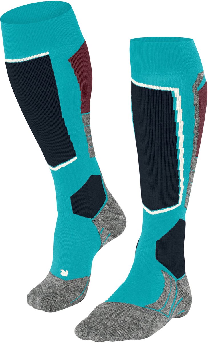 Damen SK2 warm dik wol functioneel materiaal skisokken dames peacock Turkoois 6836