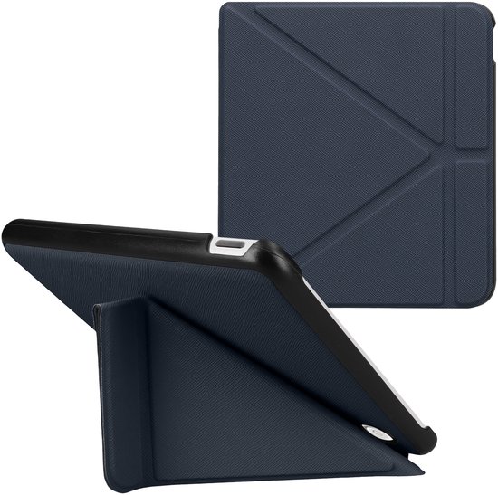 kwmobile e-reader hoesje geschikt voor Kobo Libra Colour hoes - Ereader flip case met standaard - E reader cover van kunstleer - In donkerblauw van kwmobile — afbeelding 5