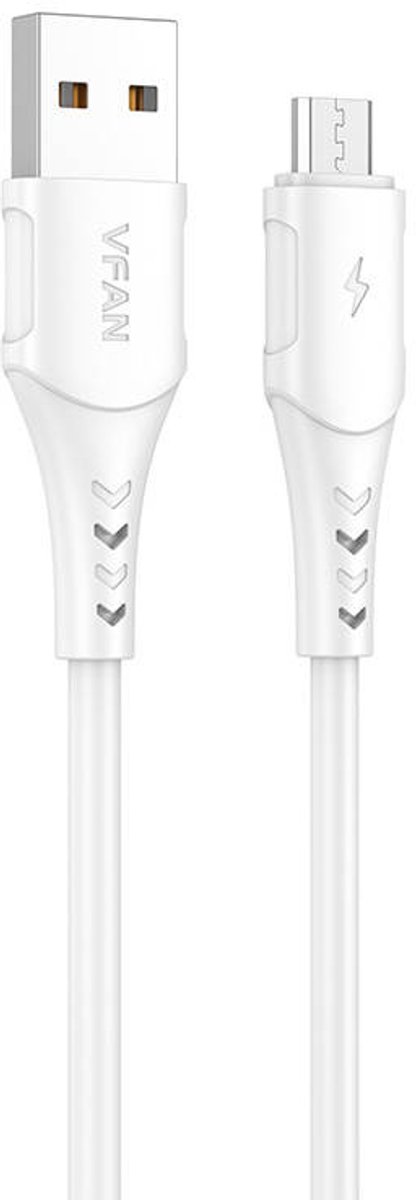 Vfan Kleurrijke X12 Usb Naar Micro-Usb-Kabel, 3A, 1 M (Wit)