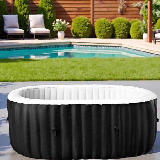 Zhangpu 4,5 Ft Opblaasbare Hot Tub-afdekking, Spa-hot Tub-hoezen Opblaasbaar, Energiebesparend Deksel voor Ronde Opblaasbare Bubbelbaden