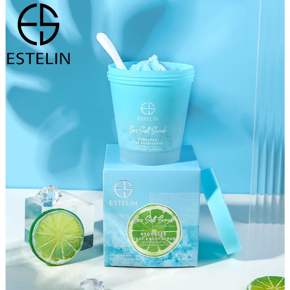 Estelin Sea Salt Scrub Hydrates Face & Body Scrub