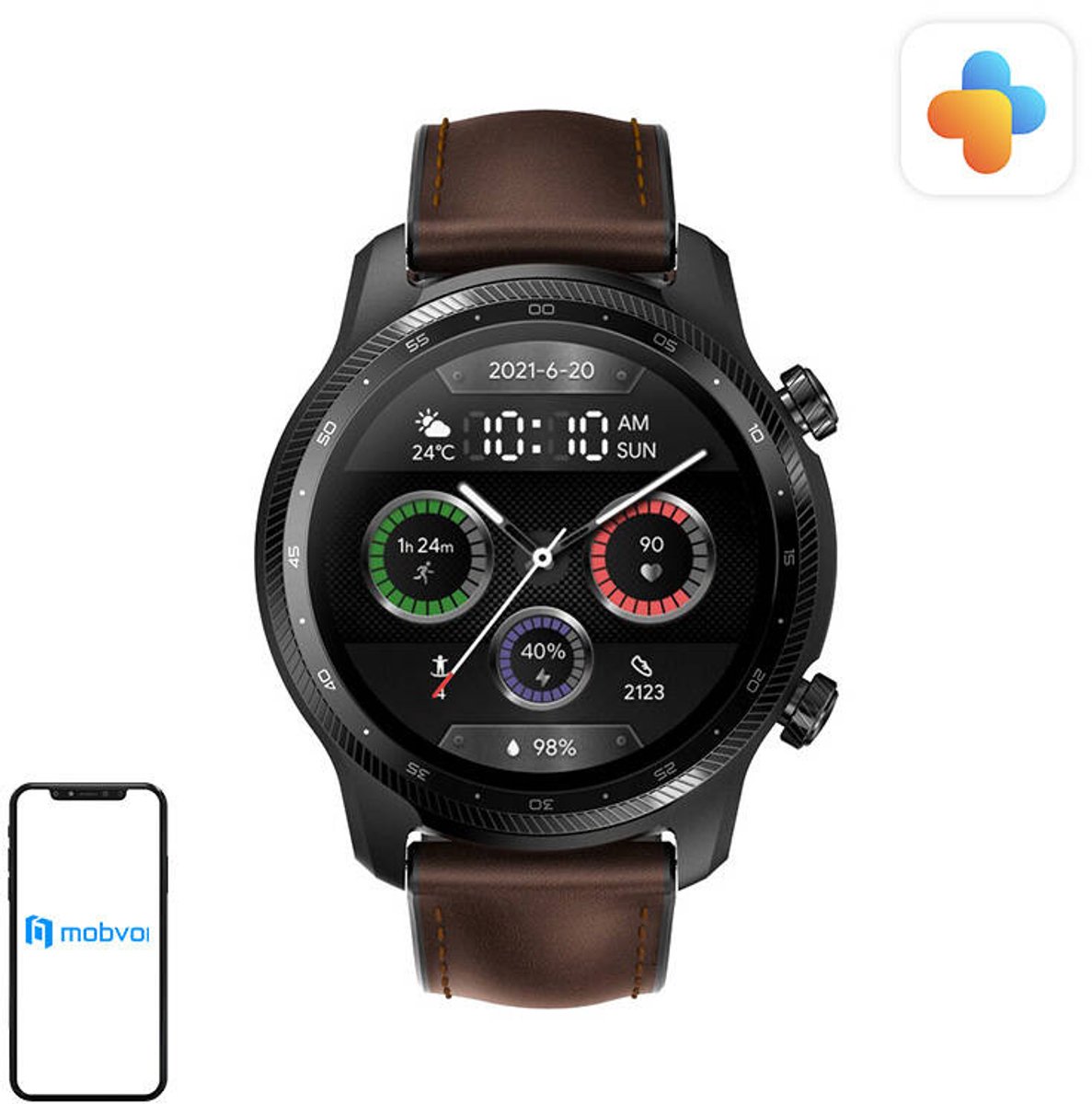TicWatch Pro 3 Ultra 4G/LTE Smartwatch Mobiele verbinding Qualcomm SDW4100 en Mobvoi Dual Processor System Wear OS Smart Watch Bloedzuurstof IHB