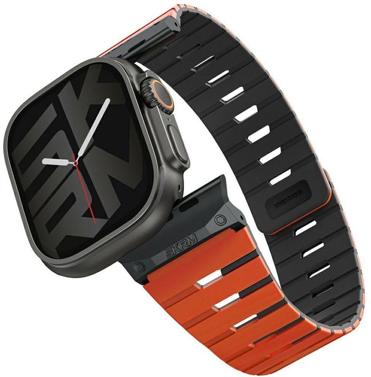 Skinarma Gemini Bandje Voor Apple Watch 49 46 45 44 Mm Leder Oranje