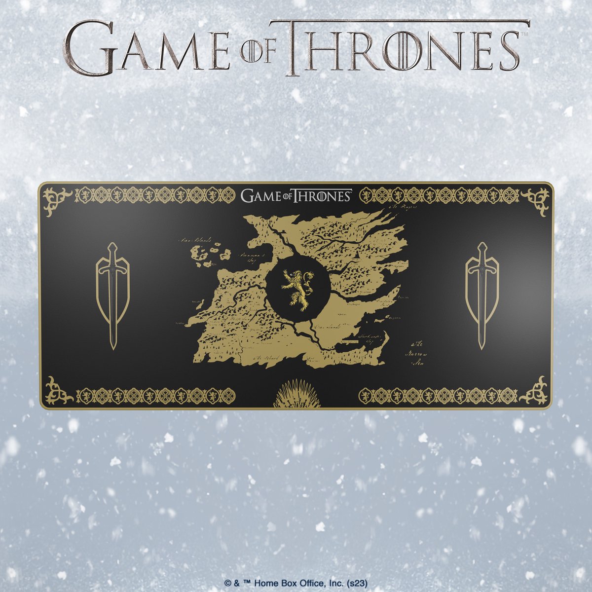Lexip x Warner Game of Thrones Flexible Mouse Mat XXL, Lannister Edition, Black (90 x 40 cm)