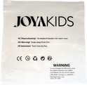 Witte plastic verpakking met 'JOYAKIDS' logo en waarschuwingen.