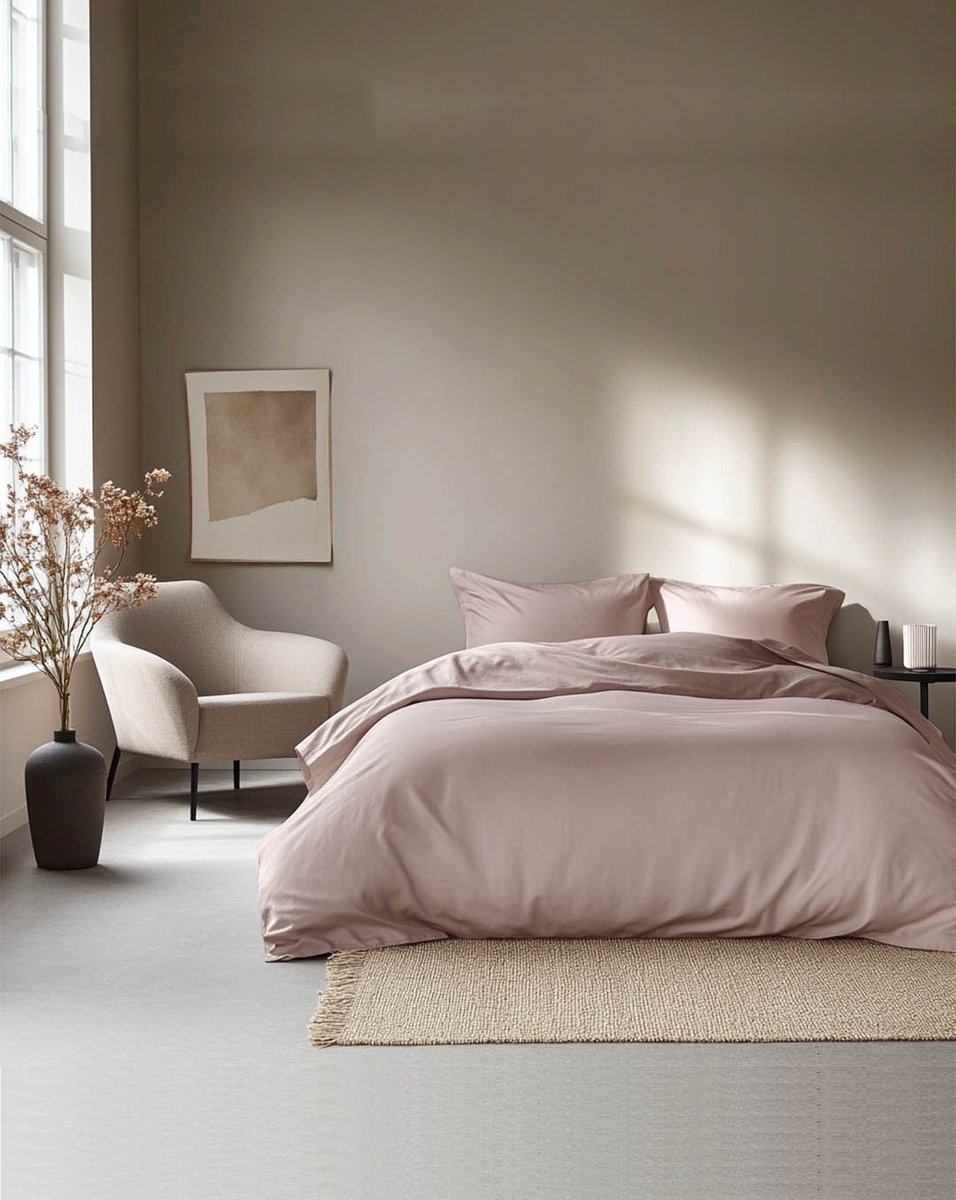 HOOMstyle Dekbedovertrek met kussenslopen - luxe micro Percale - dekbedovertrek - 140x220cm - 1 persoons - Oud Roze