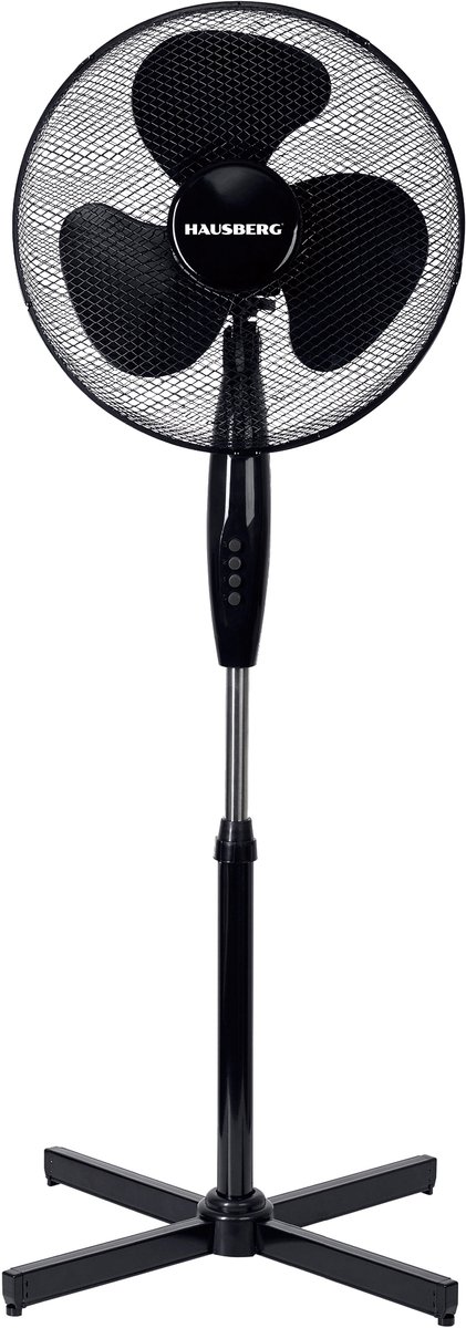 Bol.com HAUSBERG - Statiefventilator – 16 inch – 3 Snelheden – Staande Ventilator – Verstelbare Hoogte – 65 dB – 40-55W – aanbieding