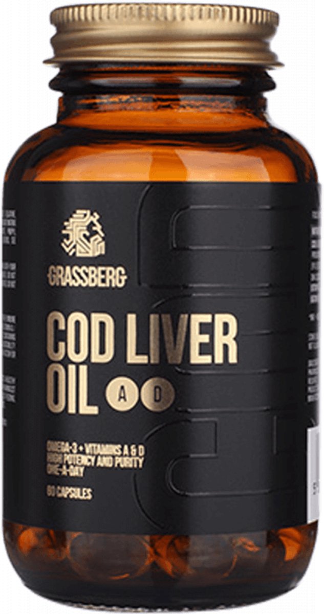 Goedkoopste Grassberg Cod Liver Oil A D (60 Caps) Unflavoured - Vitaminen, mineralen & gezondheid - Vetzuren