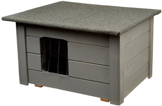 Foto: Ge soleerde houten kennel voor kleine hond grijs