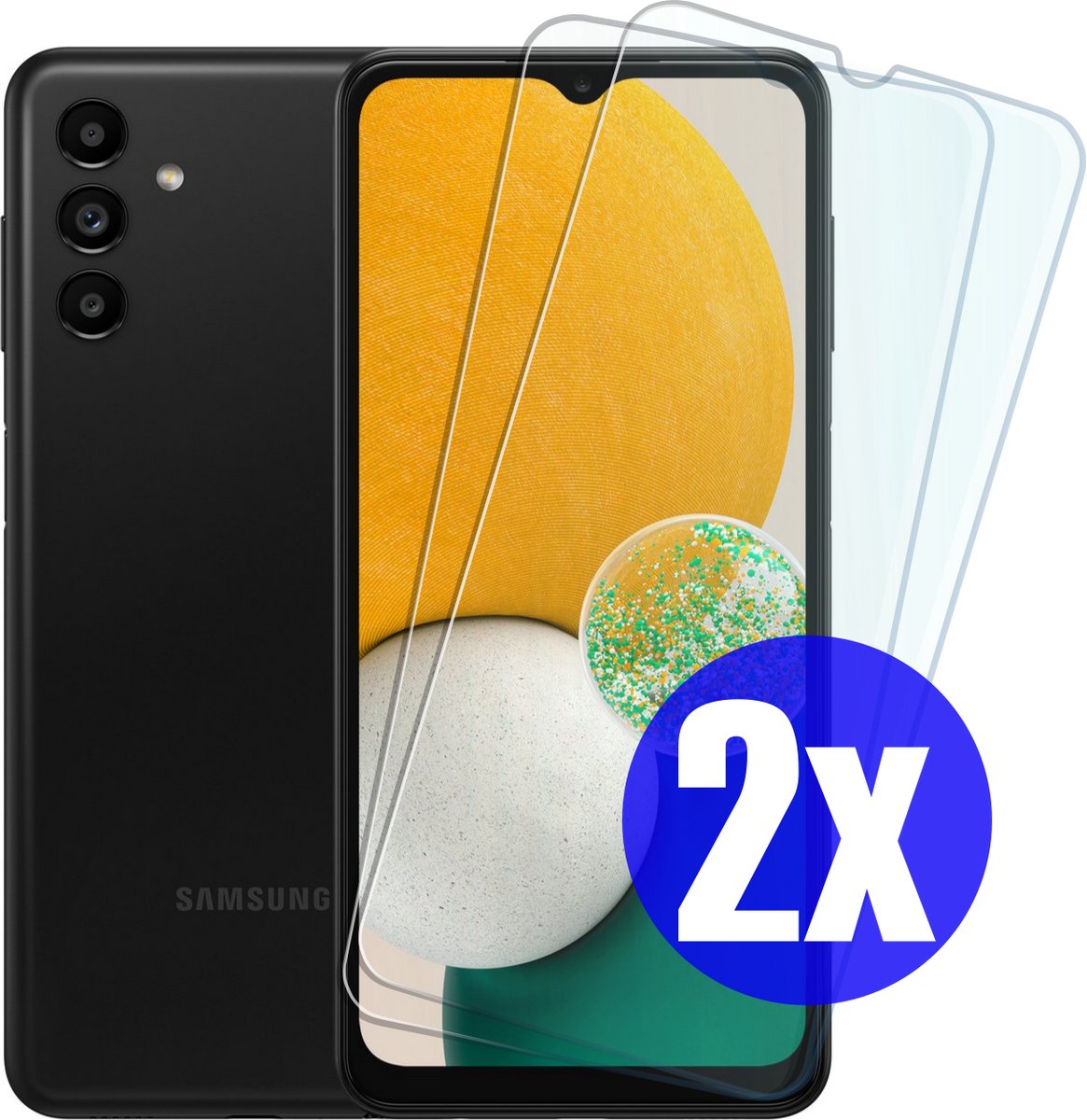 Screenprotector geschikt voor Samsung A13/A12 - Gehard Glas - Tempered Glass Armor Screen Cover - 2 Stuks