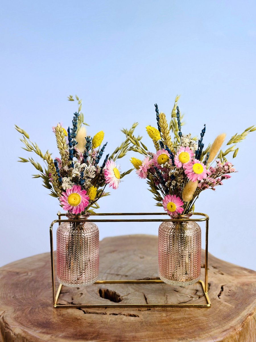 Decoratief Setje Droogbloemen - goud | ⌀22x30cm | Prachtige woondecoratie | Een ware toevoeging op jouw interieur