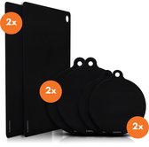 Louvera Inductie Beschermer Set – Hittebestendig tot 280 ºC – Panbeschermers - Afdekplaat voor Kookplaat - Inductie Mat Voor Elk Formaat - 6 stuks – Inductie mat – Onderzetter - Incl. E-book - Geschikt voor Booster Functie - Zwart