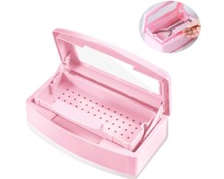 Sterilisatiebak van kunststof - sterilisatiedoos - sterilisatiebak - voor nagelkunstgereedschap - sterilisatiebak voor nagelkunstsalon - roze