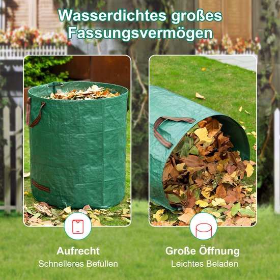 TTLUOKER® 2x Extra Grote Tuinafvalzakken - 272 Liter per Zak - Waterdicht & Stevig - Opvouwbaar Design voor Gemakkelijke Opslag van Merkloos	 — afbeelding 2