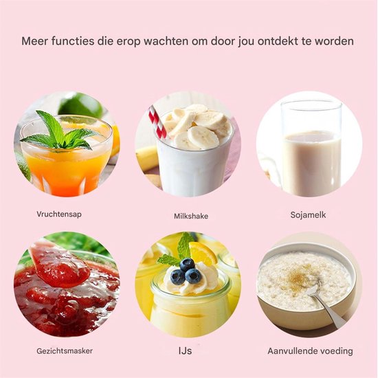 Draagbare Blender USB - Persoonlijke Smoothie Maker - 6-RVS Messen Juicer - Oplaadbare Mixbeker - Voor Fruit & Groenten - Transparant - 500ml - 1 Stuk — afbeelding 4