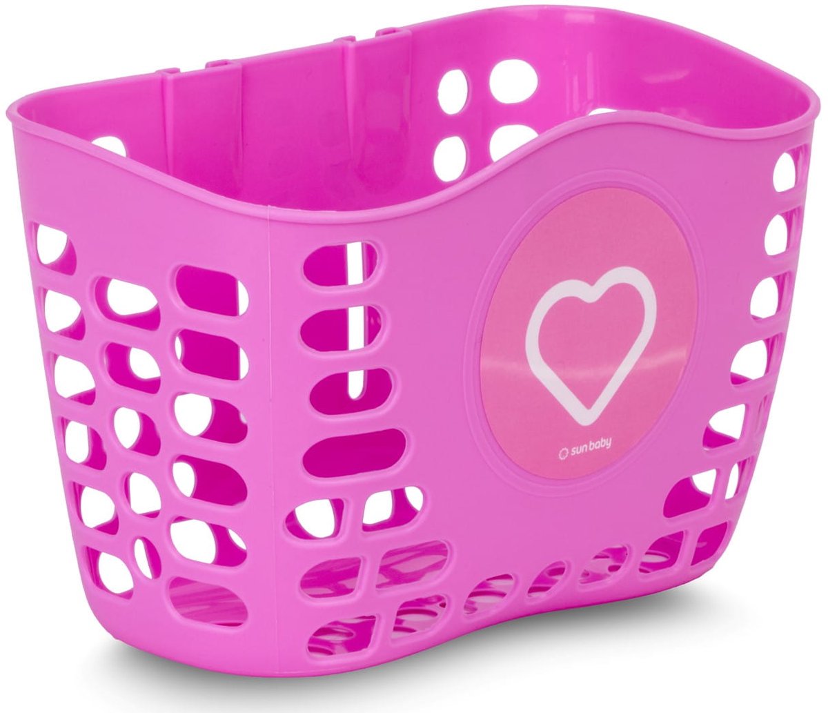 sun baby Fietsmand kinderfiets Hartje - Roze, mand voor step, kunststof, eenvoudig te monteren, max. 0,5 kg, verschillende kleuren beschikbaar