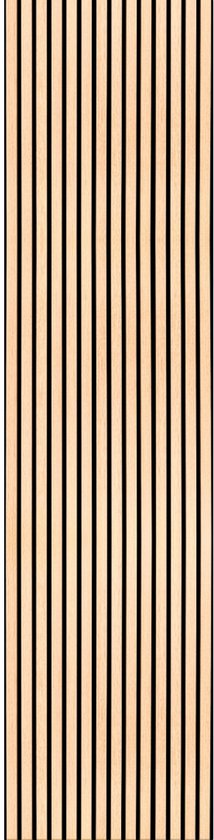 Panneaux muraux acoustiques - 60 x 280 cm - 1 face - 13 mm - Chêne Clair - Absorption acoustique - Flexible - Design élégant - Akupanel - Panneaux acoustiques - Panneau acoustique - Mur acoustique