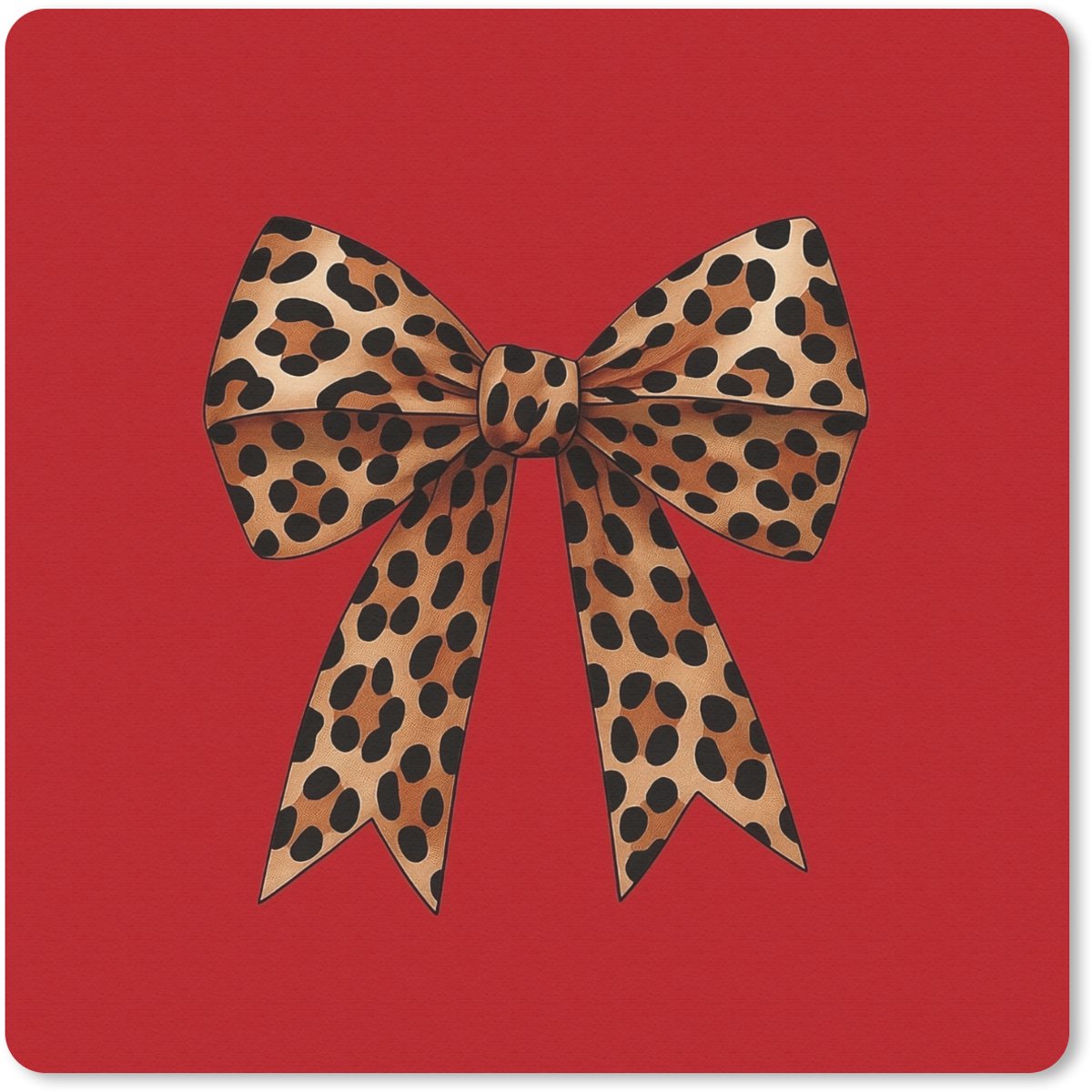Muismat 20x20 cm - Mousepad Strik - Sierlijk - Panter - Rood - Muismatten