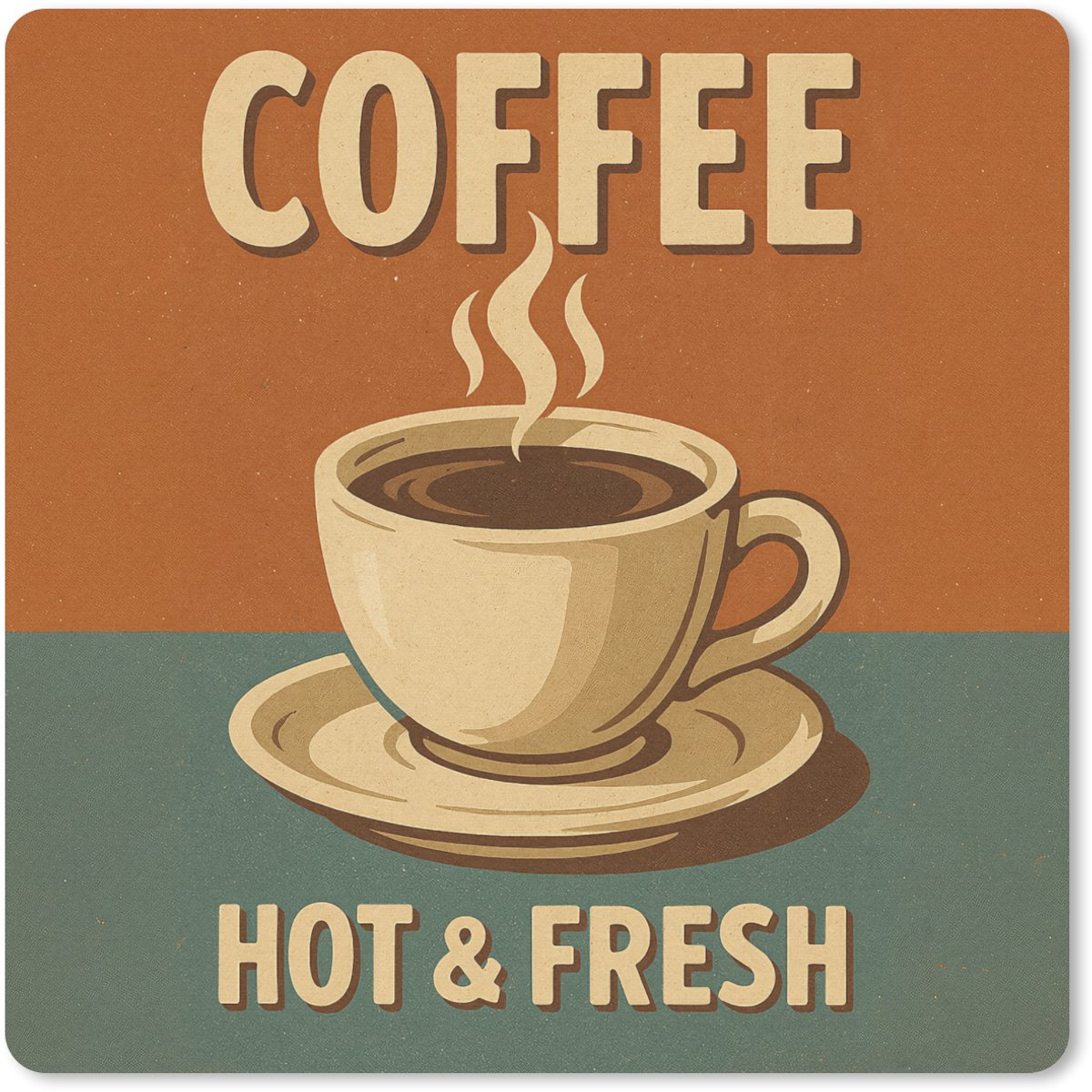 Muismat 20x20 cm - Mousepad Koffie - Kop - Vintage - Quote - Muismatten