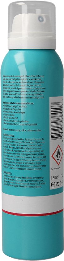 Deoleen Anti-transpirant - Aerosol Regular - Voorkomt overmatige transpiratie en transpiratiegeur - 48 uur effectief - 0% parfum - Dermatologisch getest - Deodorant - 150 ml