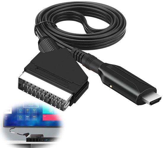 Scart naar HDMI - converter alles-in-één adapterI - Video Converter - met HDMI-kabel en SCART Full HD 1080P/720P audio-videoconverter