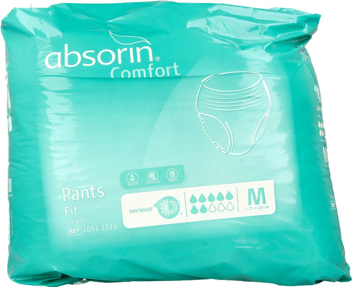 Goedkoopste Absorin comfort pant fit M 120 Absorin - Wit - Non-woven toplaag - Voor mannen en vrouwen met zware incontinentie - Superabsorberend poeder / anatomisch gevormd
