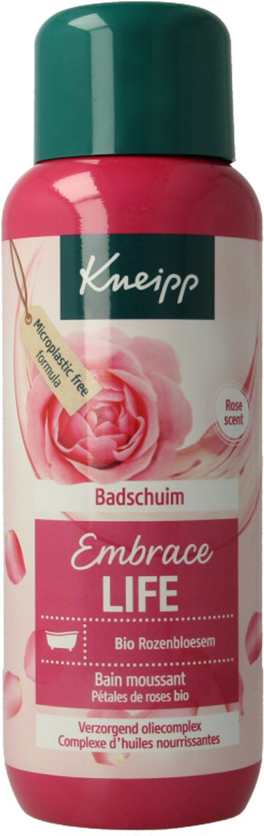 Kneipp Embrace Life - Badschuim - Met biologische rozenbloesem - Anti-Aging verzorging - Voor de rijpere huid - Bloemig - Vegan - 400 ml