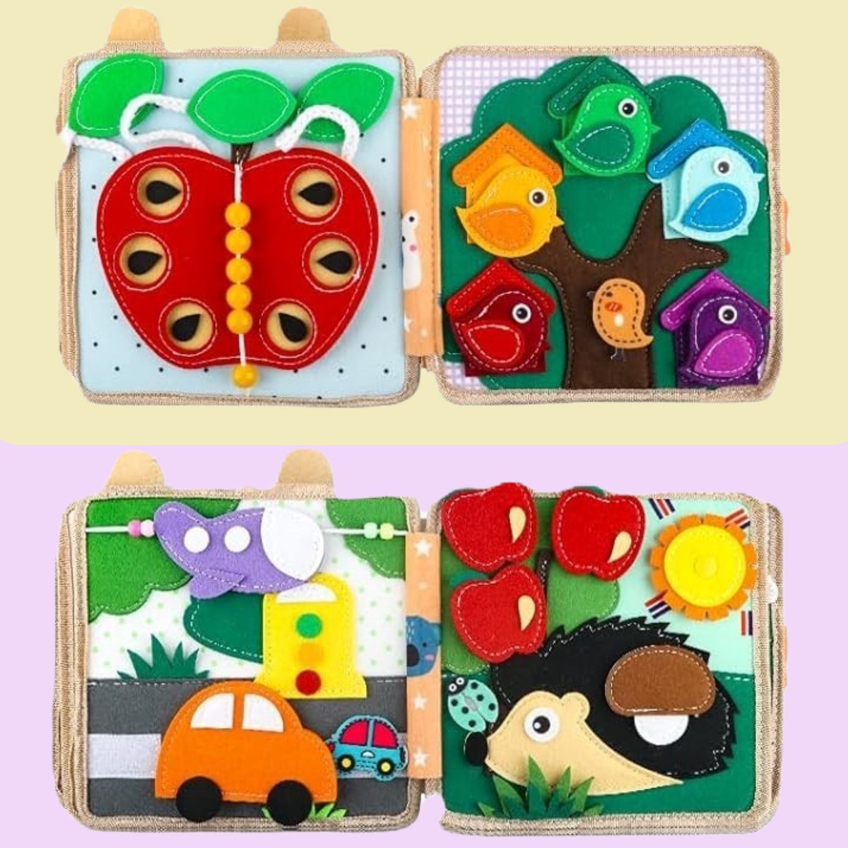 Joymaxx® Busy board book -Activiteitenboek Giraffe- Montessori speelgoed 2 jaar 3 jaar- Busy book - Baby speelgoed 6 maanden 1 jaar - Sensorisch Speelgoed Jongens en meisjes — afbeelding 2
