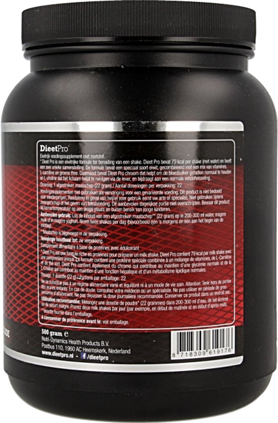 Nutri Dynamics - Dieet Pro - Eiwitshake - Chocolade - 500 gram — afbeelding 3