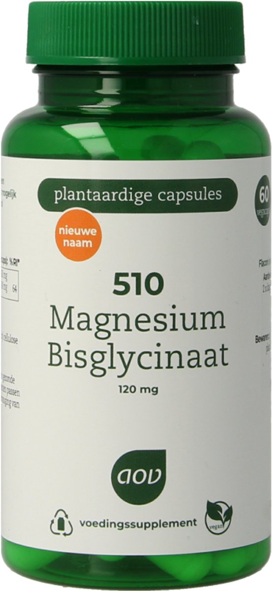 Goedkoopste AOV 510 Magnesium Bisglycinaat - 60 vegacaps - Mineralen- Voedingssupplement