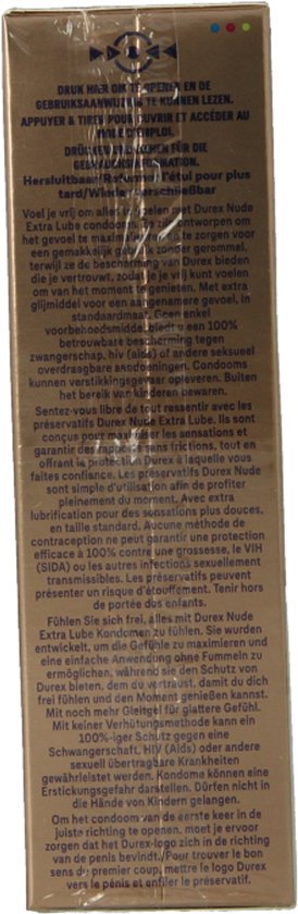 Durex - Condooms Nude Extra Lube - Ultradun - Met extra glijmiddel - 10 stuks
