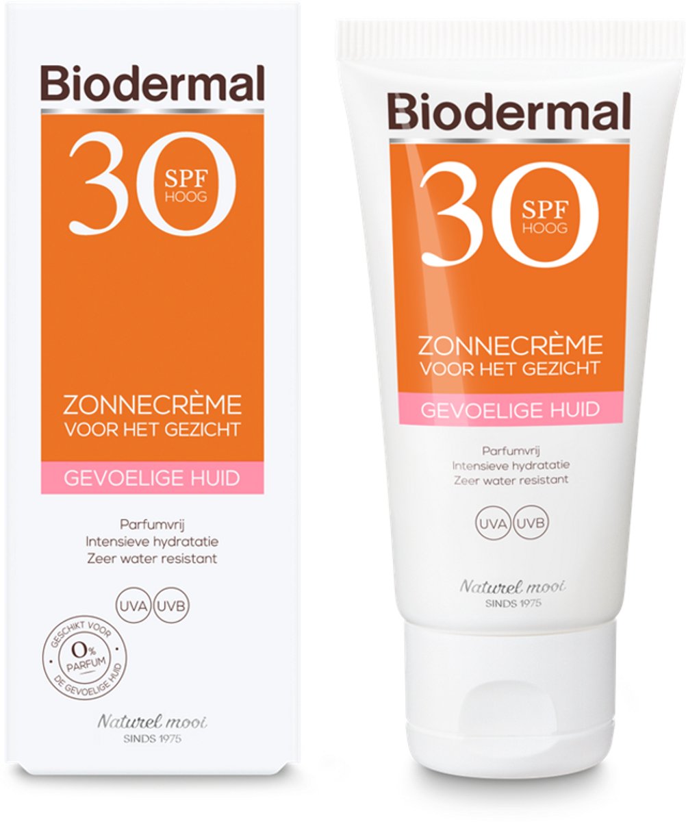 Bol.com Biodermal Zonnecrème voor Gezicht SPF 30, 50 ml - Zonnebrand voor het Gezicht met UVA/UVB, Intensieve hydratatie, Zeer w... aanbieding