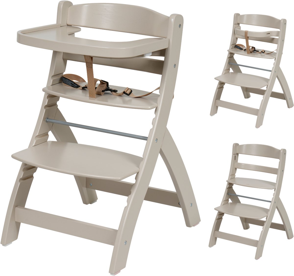 Born Lucky® Kinderstoel / Eetstoel baby – In Hoogte Verstelbaar & Inclusief Eetblad – Vanaf 6 maanden - Clay