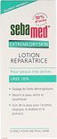 Sebamed Repair Lotion voor extreem droge huid. Witte verpakking met Franse tekst.