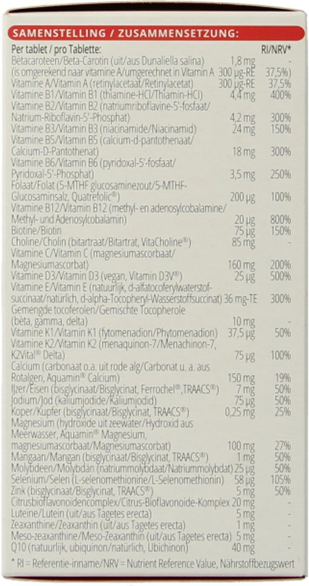 Vitals Elke Dag - 90 tabletten - multivitamine. Optimaal opneembare multi met een uitgekiende samenstelling.