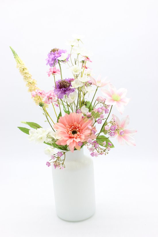 Bouquet de soie - Bouquet des champs - Cueilli en été - 60 cm de haut - Fleurs artificielles - 9 tiges