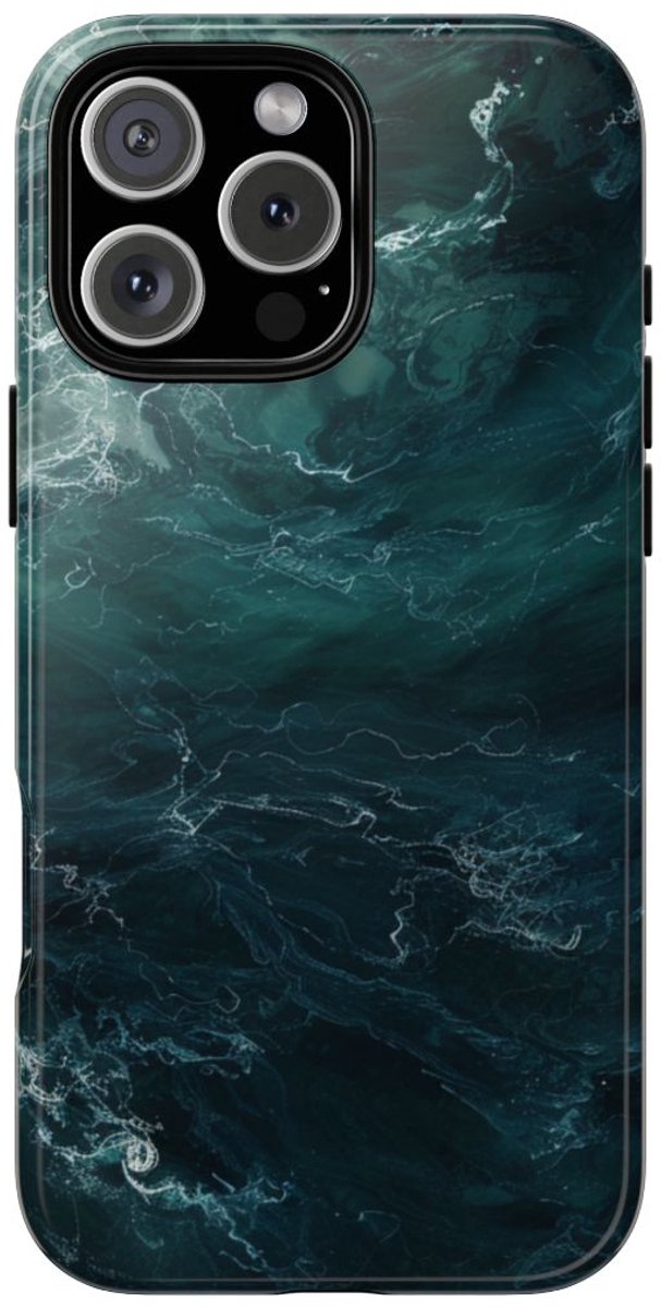 Donkere Waterdiepte Abstracte Kunst – Telefoonhoesje Geschikt voor iPhone 16 Pro Max