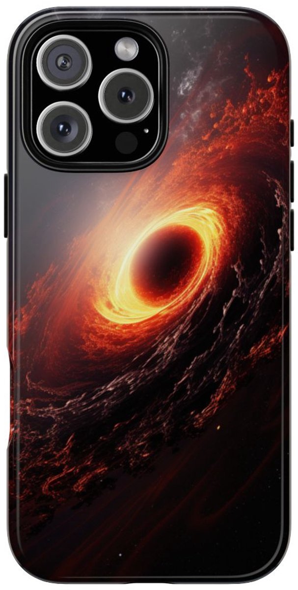 Vurige Zwarte Gat in de Ruimte – Telefoonhoesje Geschikt voor iPhone 16 Pro Max