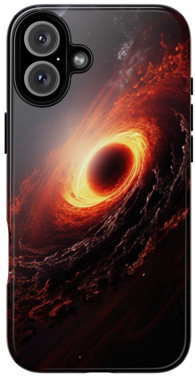 Vurige Zwarte Gat in de Ruimte – Telefoonhoesje Geschikt voor iPhone 16 Plus