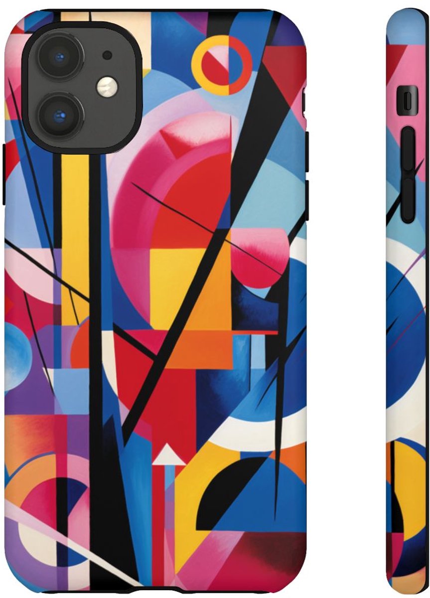 Abstracte Geometrische Kleurencompositie – Telefoonhoesje Geschikt voor iPhone 11